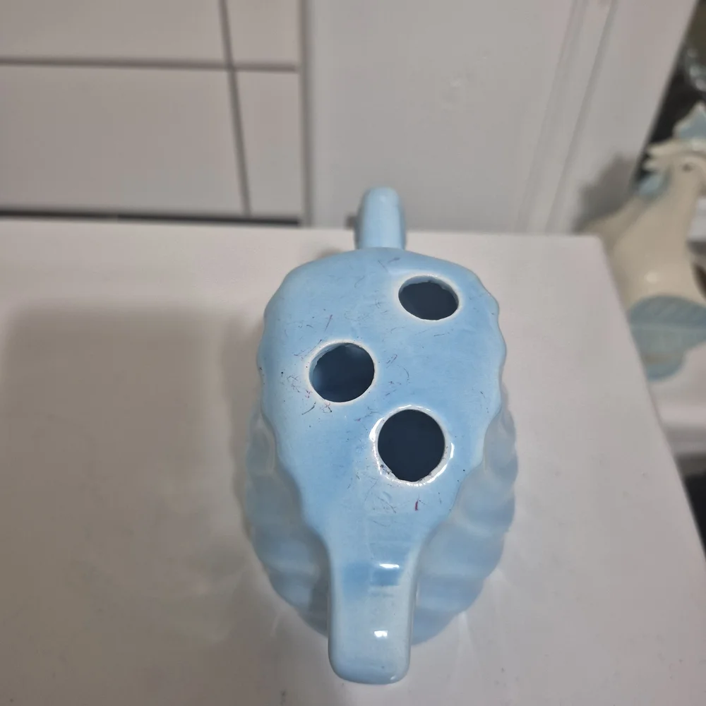 Light Blue Ceramic Swan Planter